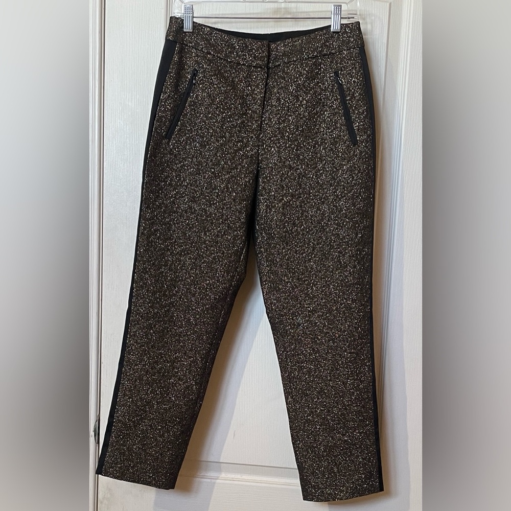 ME+EM Black and Gold Stunning Holiday Pants, Size 10, Fully Lined, EUC